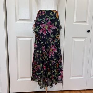 2004 John Galliano era Dior floral silk skirt